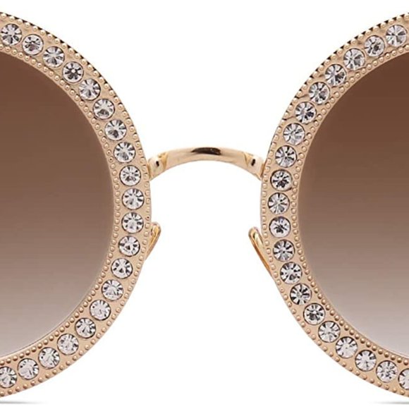 Shining Oversized Round Rhinestone Sunglasses main image 4